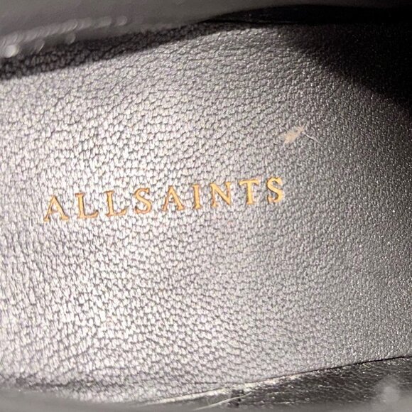 All Saints Franka Black Leather Combat Boots Size 5 - Picture 8 of 10